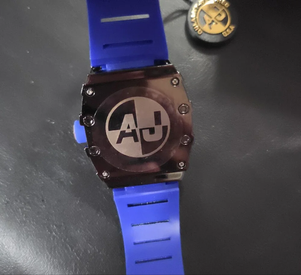Blue Space-Themed Silicone Strap Watch - AJs Brand